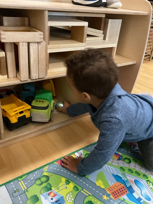child hunting for eggs