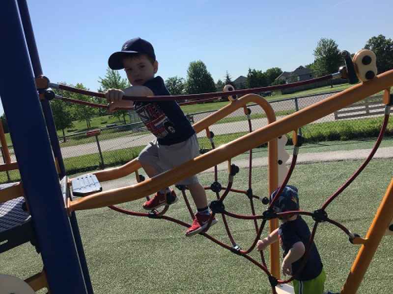 boys on a climber
