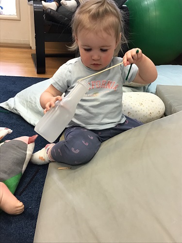 Child learning in class