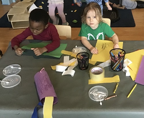 children making wind socks