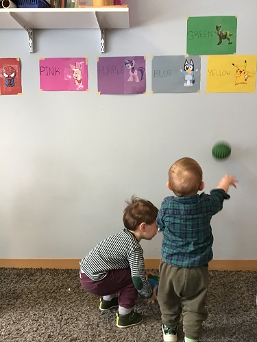 children throwing objects